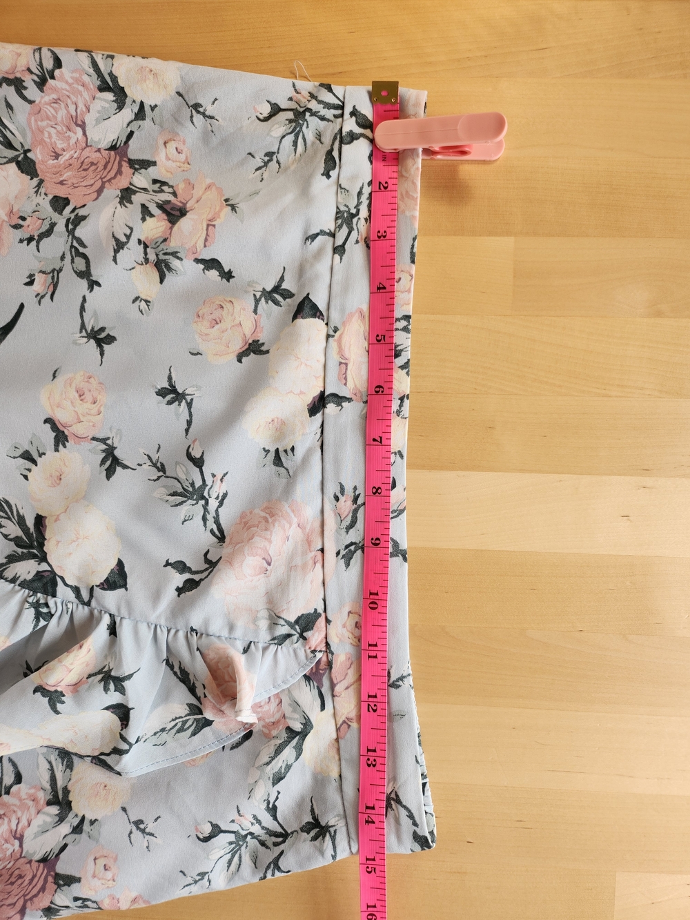Milk & Honey Sz L High-Low Ruffle Blue Rose Garden Floral Pastel Skirt - Picture 9 of 9